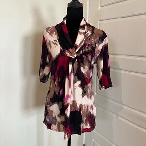 Premise women's top, multicolored print, size L, 3/4  sleeves, NWT